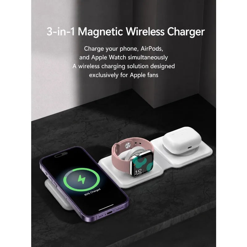 Voltex 3-in-1 Foldable Wireless Charger (15W/3W)