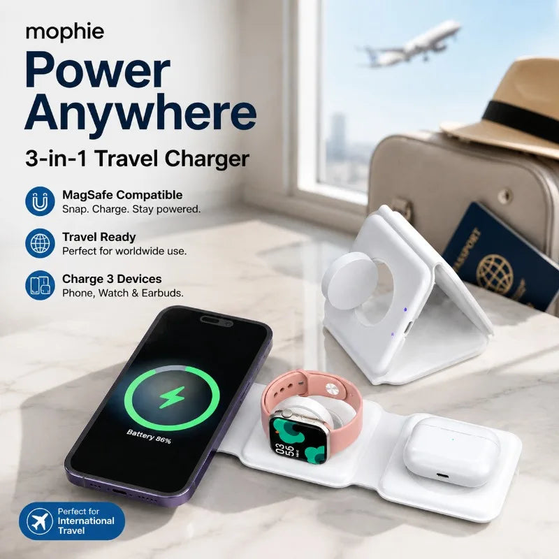 Voltex 3-in-1 Foldable Wireless Charger (15W/3W)