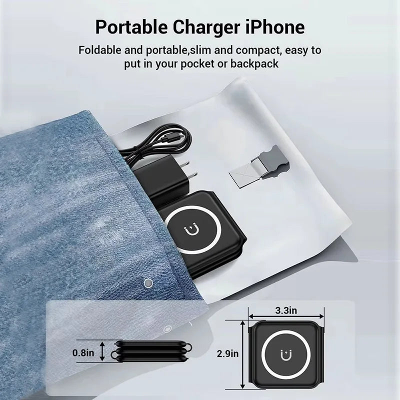 Voltex 3-in-1 Magnetic Folding Wireless Charger (15W)