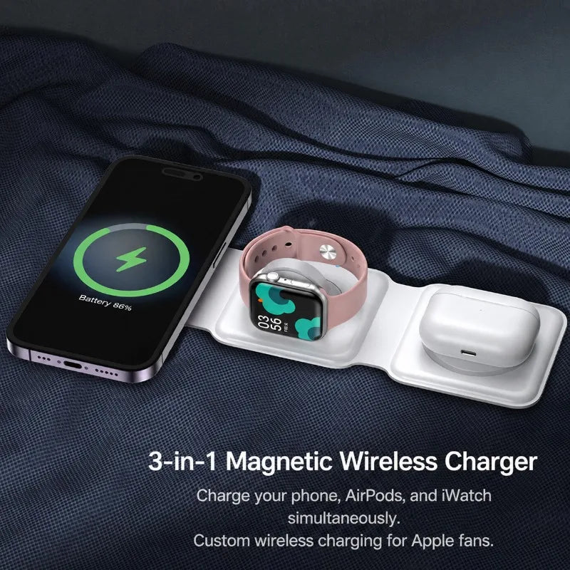 Voltex 3-in-1 Foldable Wireless Charger (15W/3W)