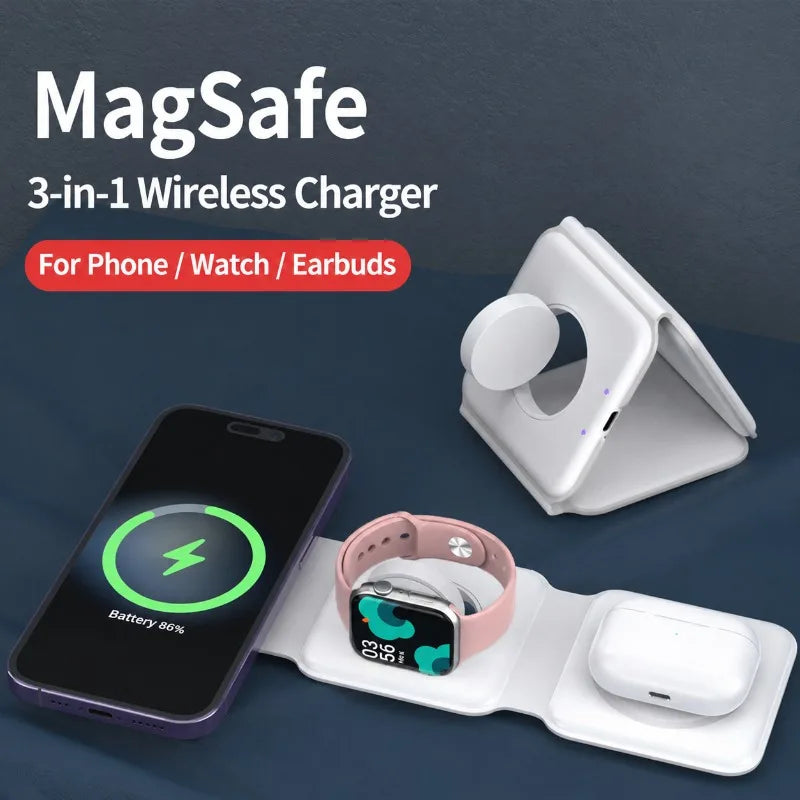 Voltex 3-in-1 Foldable Wireless Charger (15W/3W)