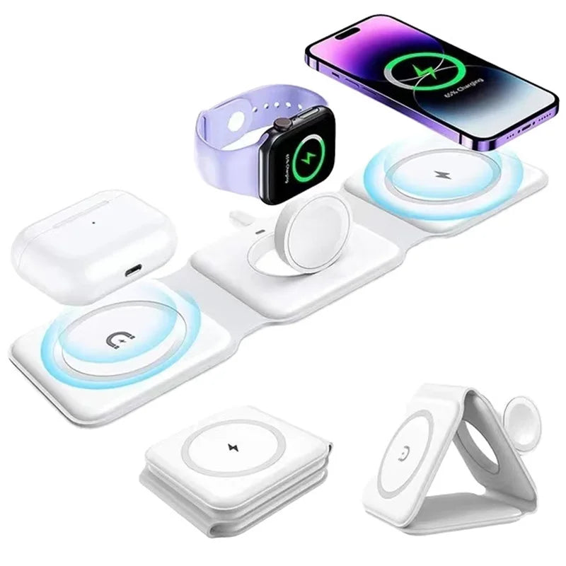 Voltex 3-in-1 Magnetic Folding Wireless Charger (15W)