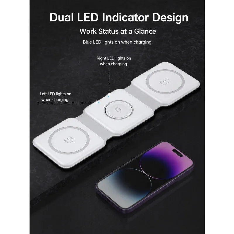 Voltex 3-in-1 Foldable Wireless Charger (15W/3W)