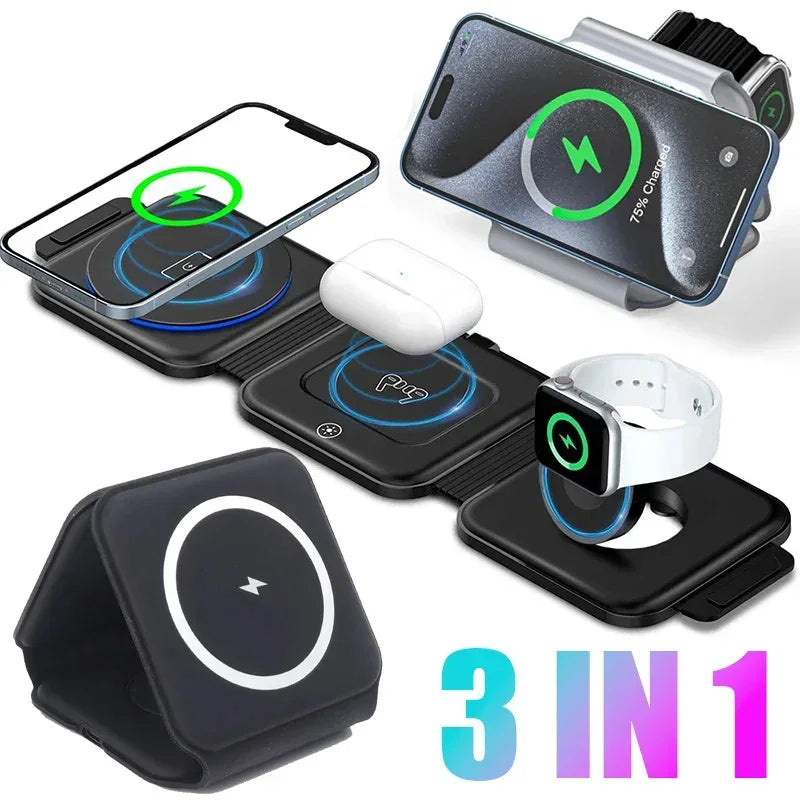 Voltex 3-in-1 Magnetic Folding Wireless Charger (15W)